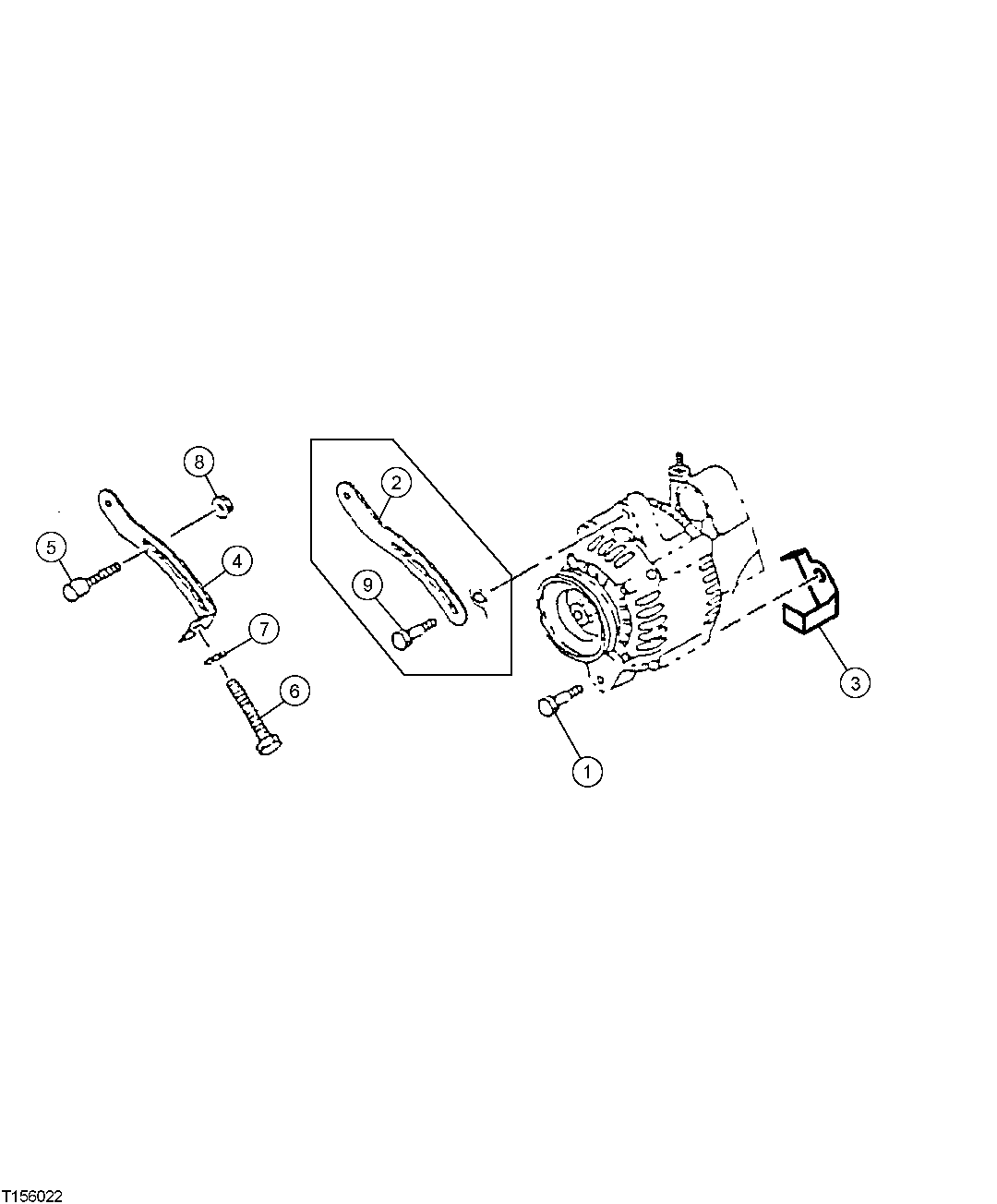 Схема запчастей John Deere 0ZTS - 45 - Alternator Mounting Brackets 0423 Alternator And Generator Mounting