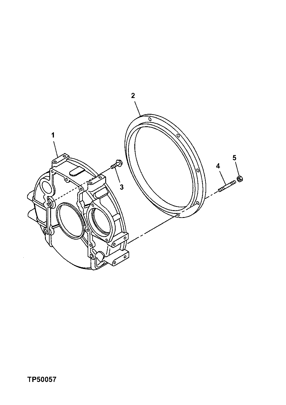 Схема запчастей John Deere 0ZTS - 47 - Flywheel Housing 0433 FLYWHEEL, HOUSING AND FASTENINGS