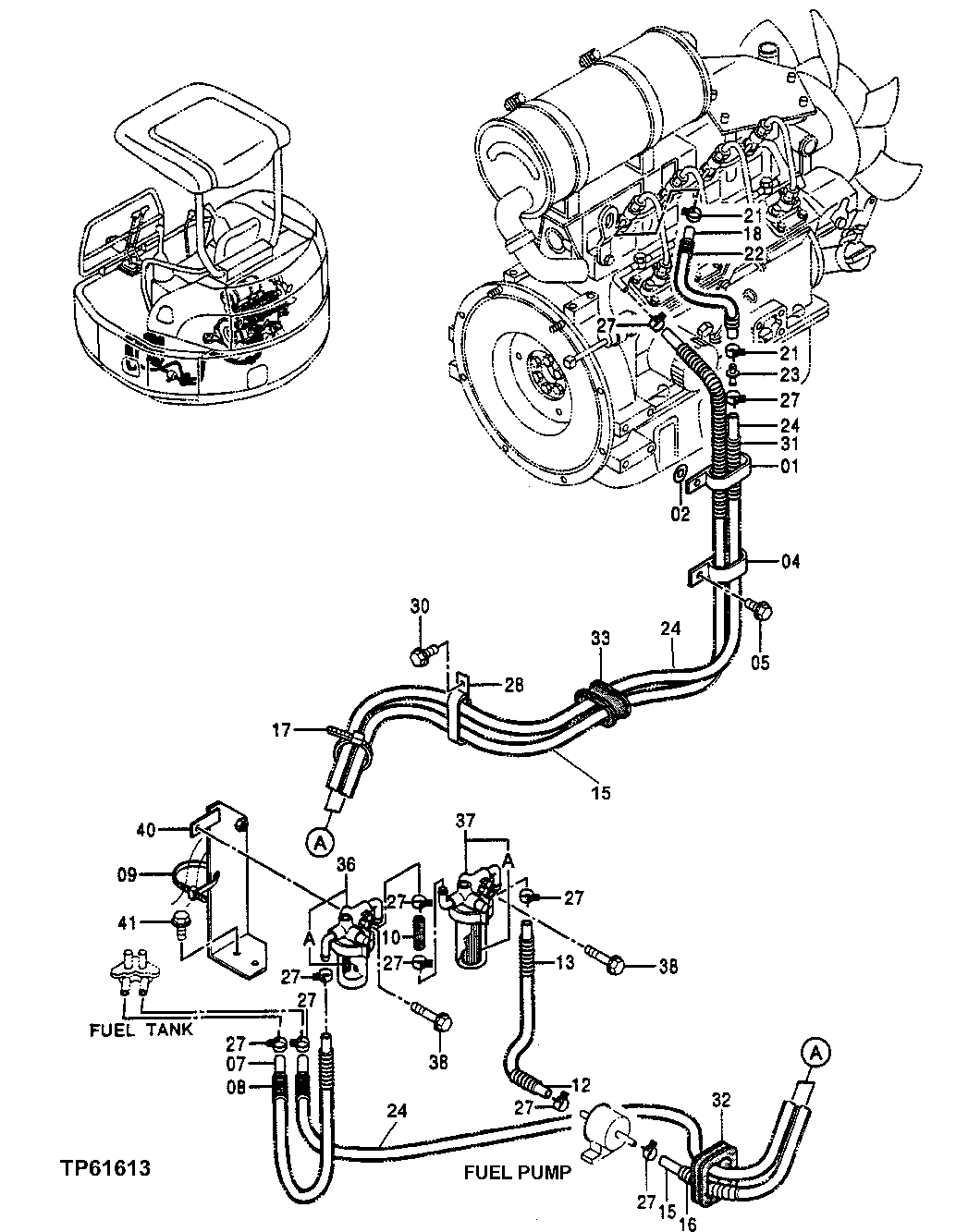 Схема запчастей John Deere 0ZTS - 59 - Fuel Lines 0560 External Fuel Supply Systems