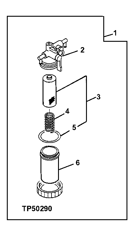 Схема запчастей John Deere 0ZTS - 60 - FUEL FILTER WITH WATER SEPARATOR 0560 External Fuel Supply Systems