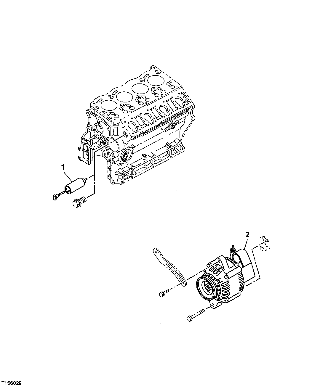 Схема запчастей John Deere 0ZTS - 65 - ALTERNATOR AND SOLENOID(ENGINE STOP) 1672 ALTERNATOR, REGULATOR AND CHARGING SYSTEM WIRING