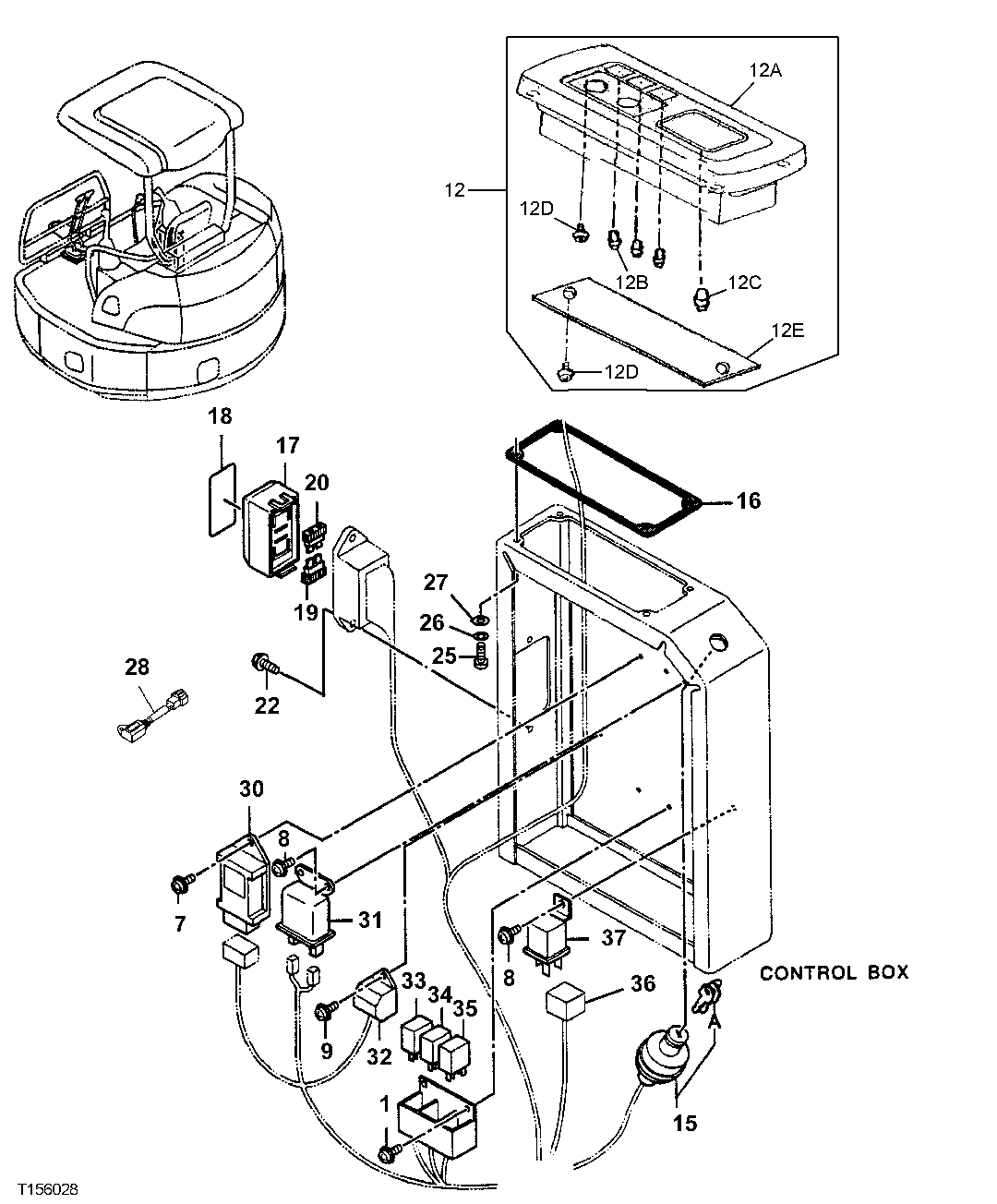 Схема запчастей John Deere 0ZTS - 69 - ELECTRIC PARTS 1674 Wiring Harness And Switches