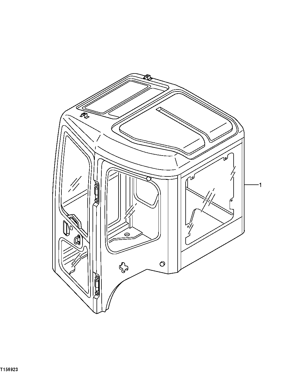 Схема запчастей John Deere 0ZTS - 76 - Cab 1810 Operator Enclosure