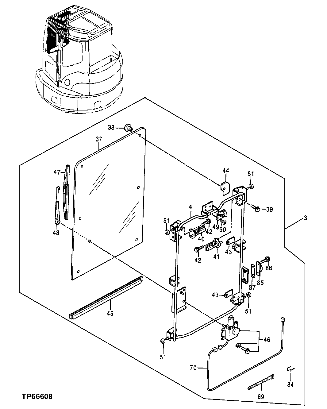 Схема запчастей John Deere 0ZTS - 81 - Cab Components 1810 Operator Enclosure