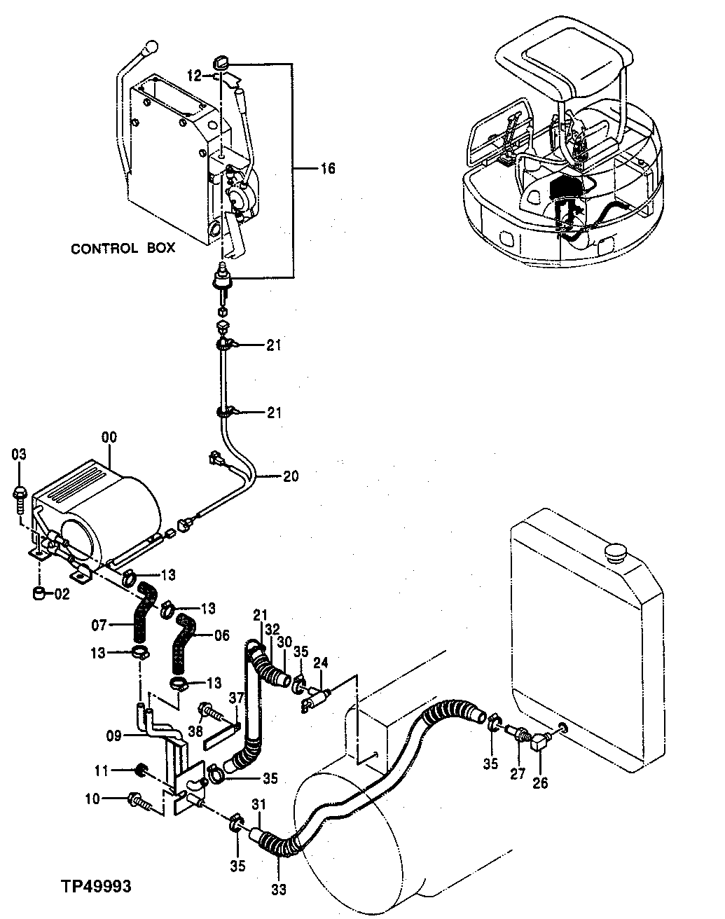 Схема запчастей John Deere 0ZTS - 91 - HEATER AND BLOWER MOTOR 1830 HEATING AND AIR CONDITIONING