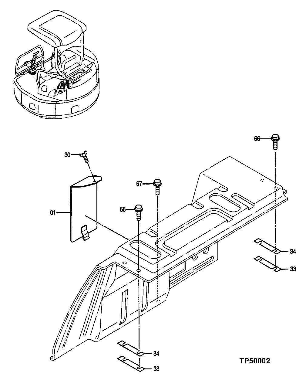 Схема запчастей John Deere 0ZTS - 96 - Cover 1910 Hood Or Engine Enclosure