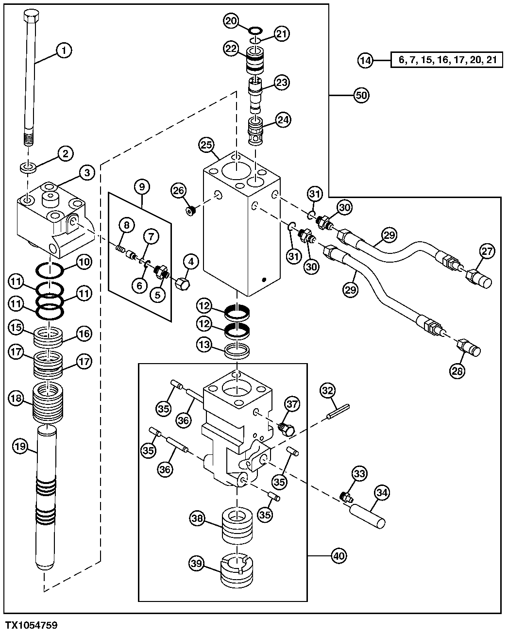 Схема запчастей John Deere 0ZTS - 127 - Hydraulic Breaker (HB50) 3302 BUCKETS, TEETH, SHANKS AND SIDECUTTERS