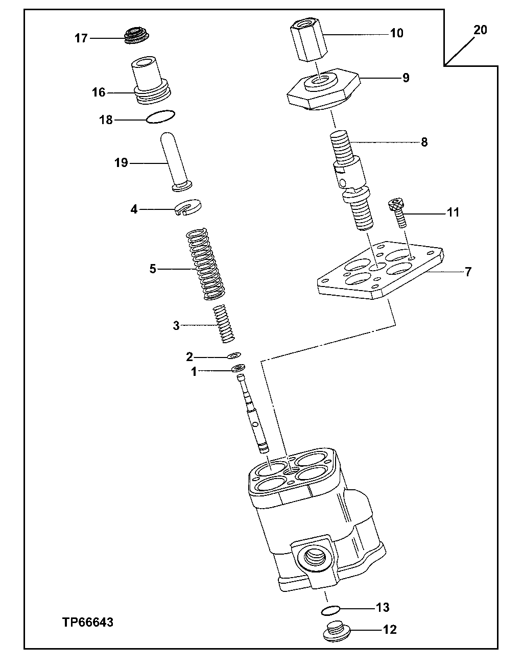 Схема запчастей John Deere 0ZTS - 149 - Pilot Valve 3315 Controls Linkage