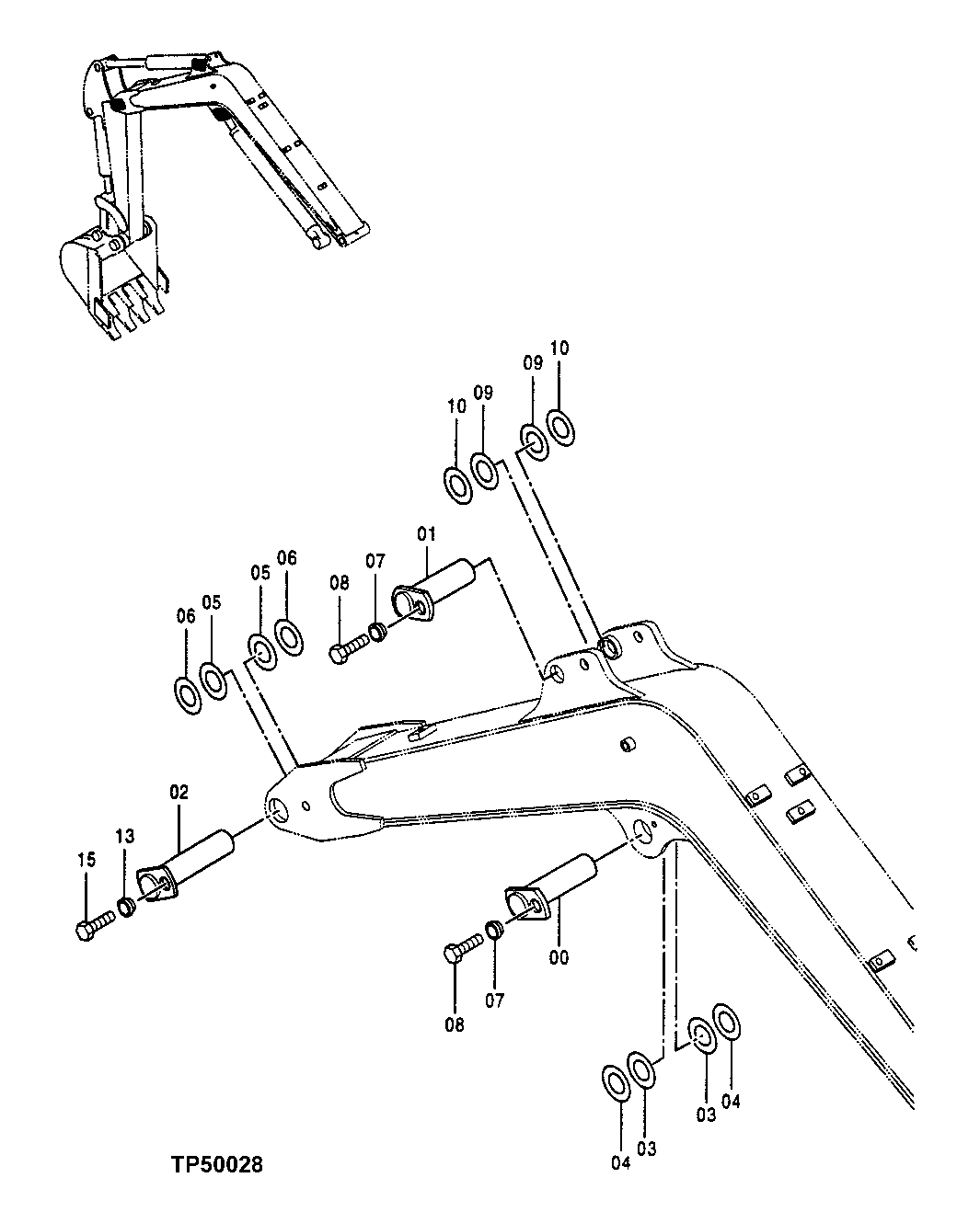 Схема запчастей John Deere 0ZTS - 155 - BOOM SUPPORT 3344 Boom