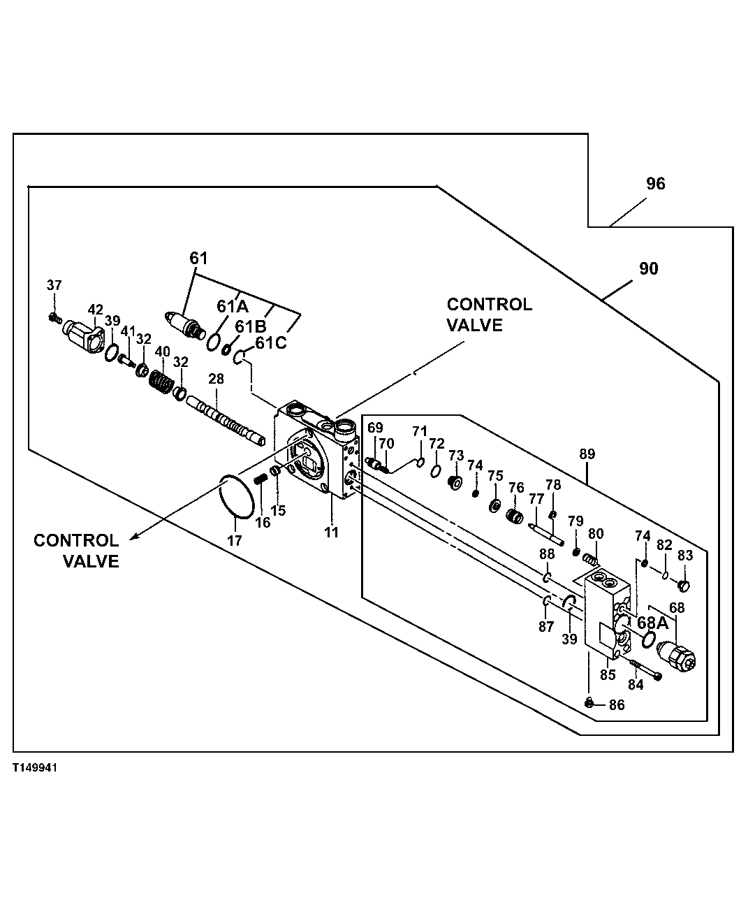 Схема запчастей John Deere 0ZTS - 177 - Boom Control Valve 3360 HYDRAULIC SYSTEM