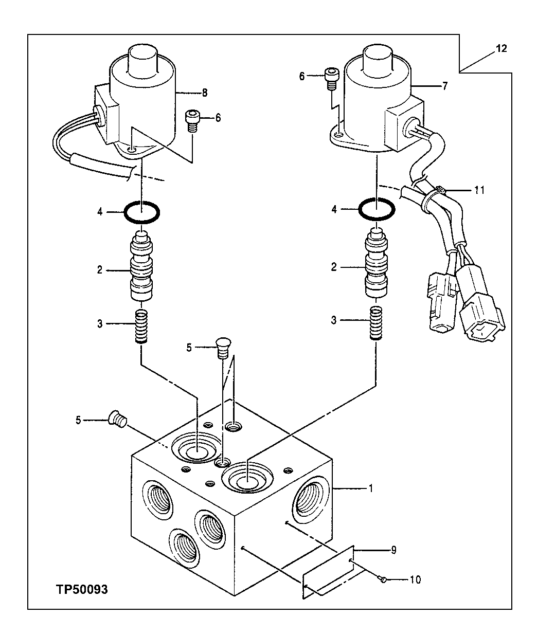 Схема запчастей John Deere 0ZTS - 179 - Pilot Shut-Off And Propel Speed Change Solenoid Valves ( - 240004) 3360 HYDRAULIC SYSTEM