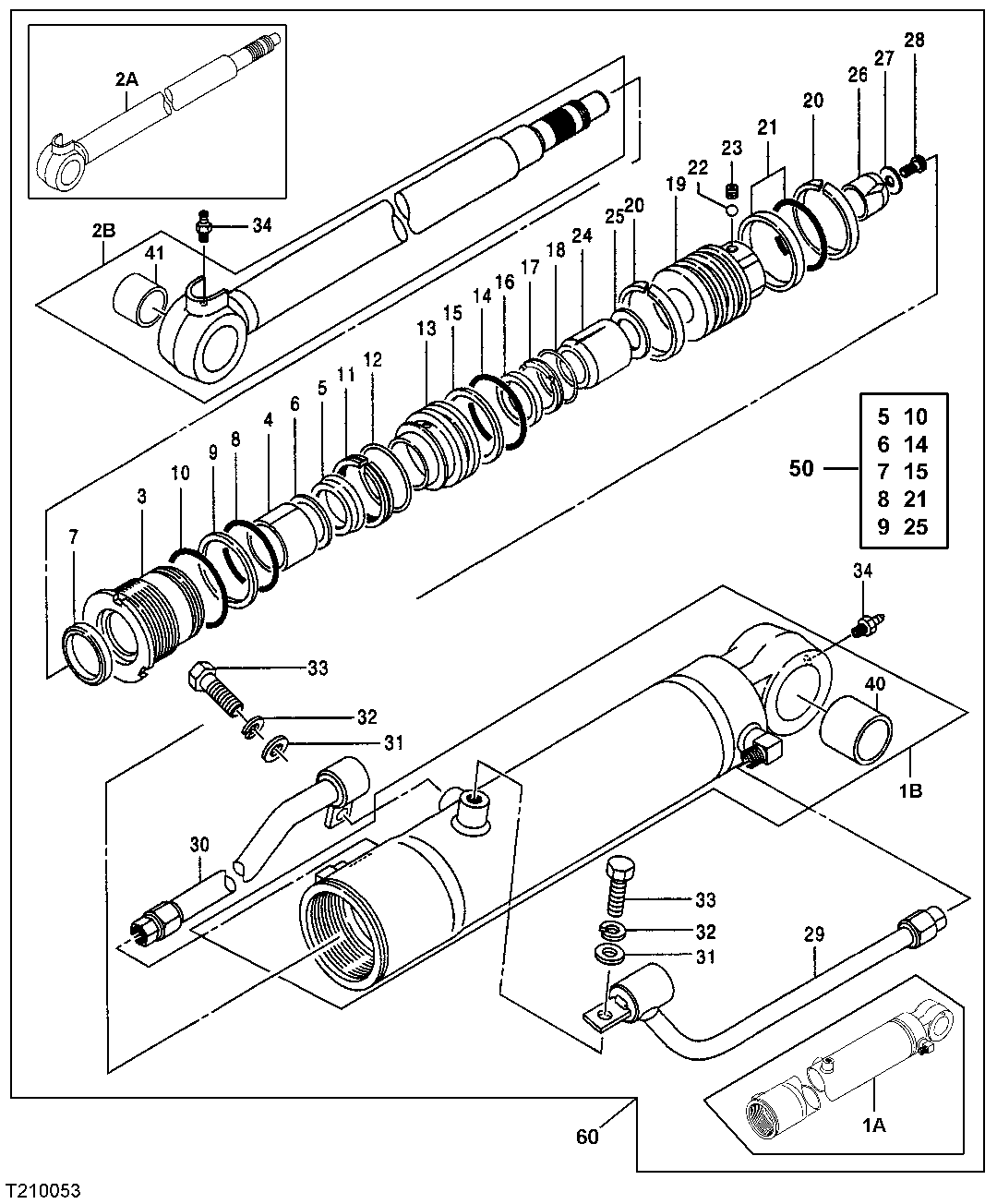 Схема запчастей John Deere 0ZTS - 185 - Arm Cylinder 3360 HYDRAULIC SYSTEM