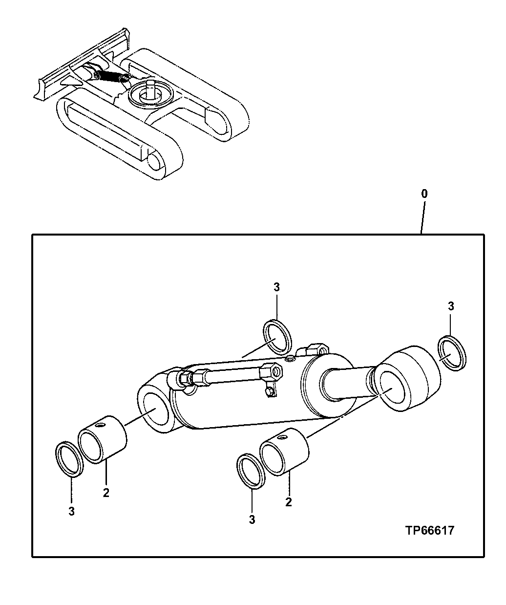 Схема запчастей John Deere 0ZTS - 189 - BACKFILL BLADE CYLINDER 3360 HYDRAULIC SYSTEM