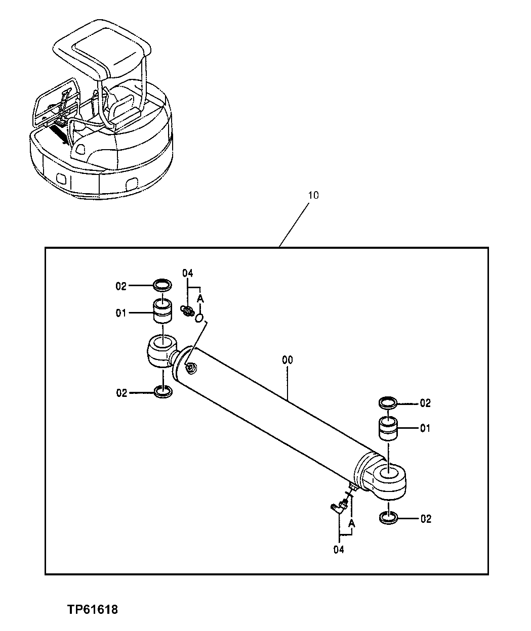 Схема запчастей John Deere 0ZTS - 191 - Swing Cylinder 3360 HYDRAULIC SYSTEM