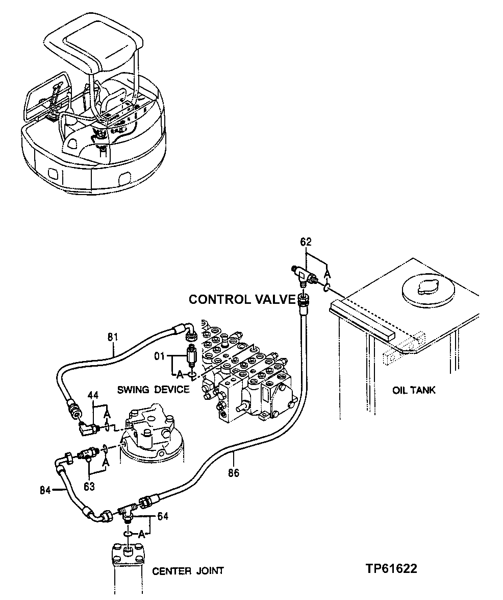 Схема запчастей John Deere 0ZTS - 158 - Oil Cooler Piping 3360 HYDRAULIC SYSTEM