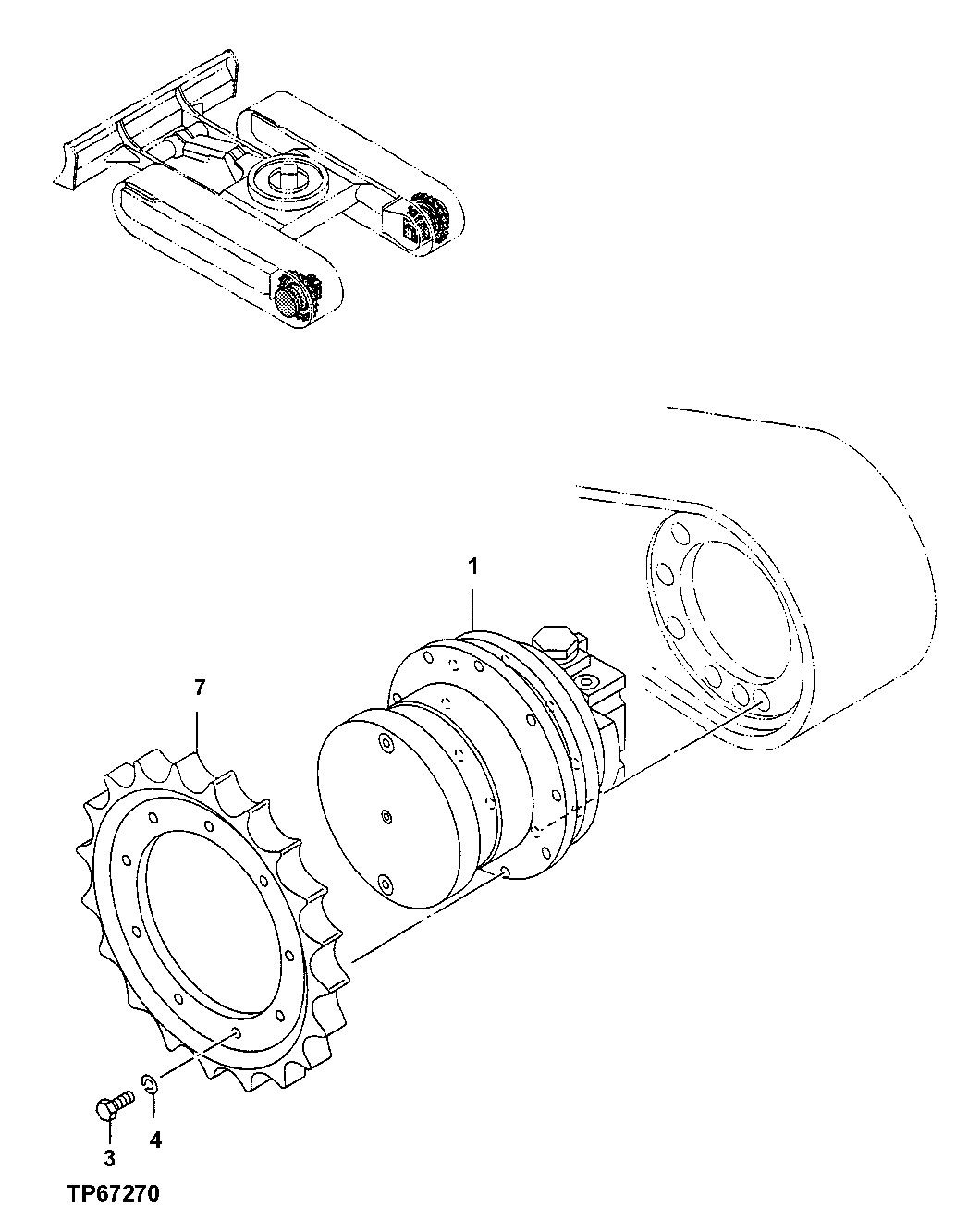 Схема запчастей John Deere 7ZTS - 9 - Travel Device 0260 HYDRAULIC SYSTEM