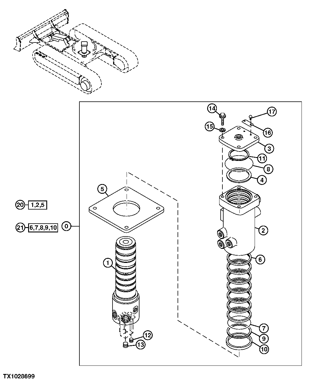 Схема запчастей John Deere 7ZTS - 15 - Rotary Manifold (Replacement) 0260 HYDRAULIC SYSTEM