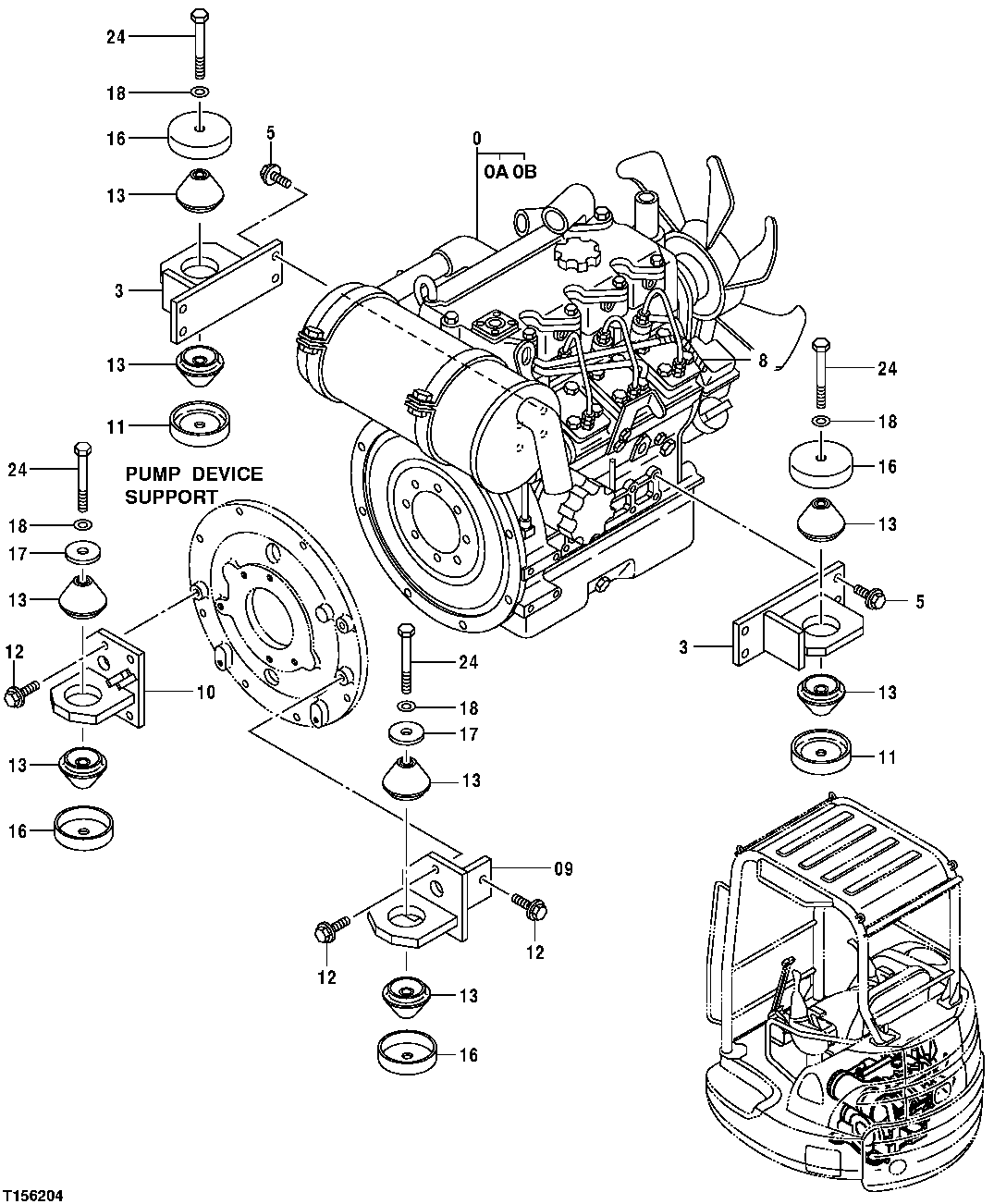 Схема запчастей John Deere 7ZTS - 16 - ENGINE AND ENGINE MOUNTS 0400 REMOVAL AND INSTALLATION