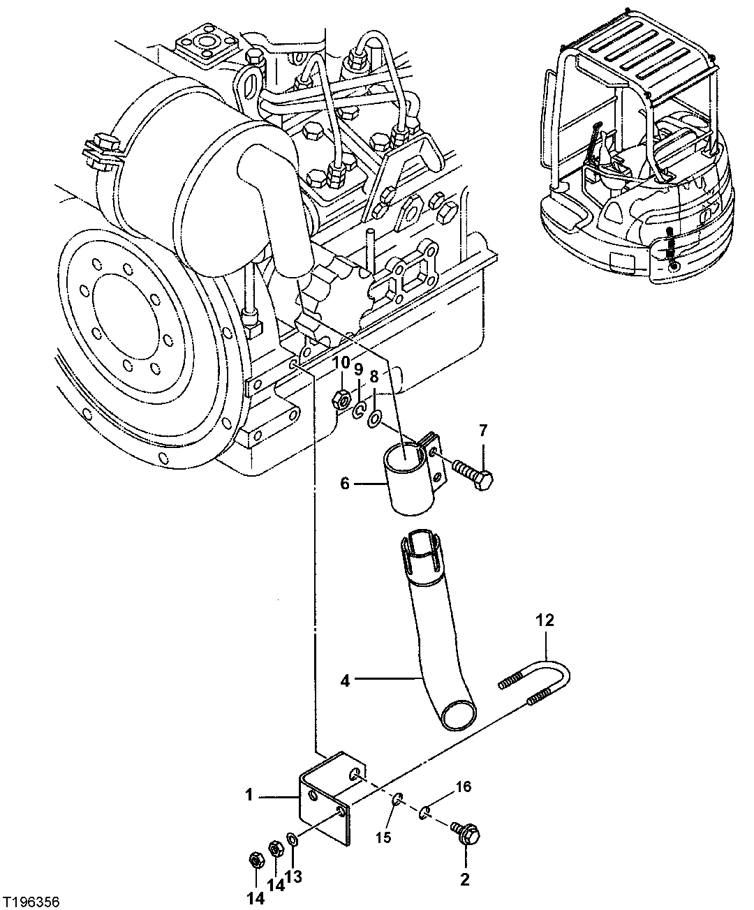 Схема запчастей John Deere 7ZTS - 49 - MUFFLER ATTACHMENTS 0530 External Exhaust Systems