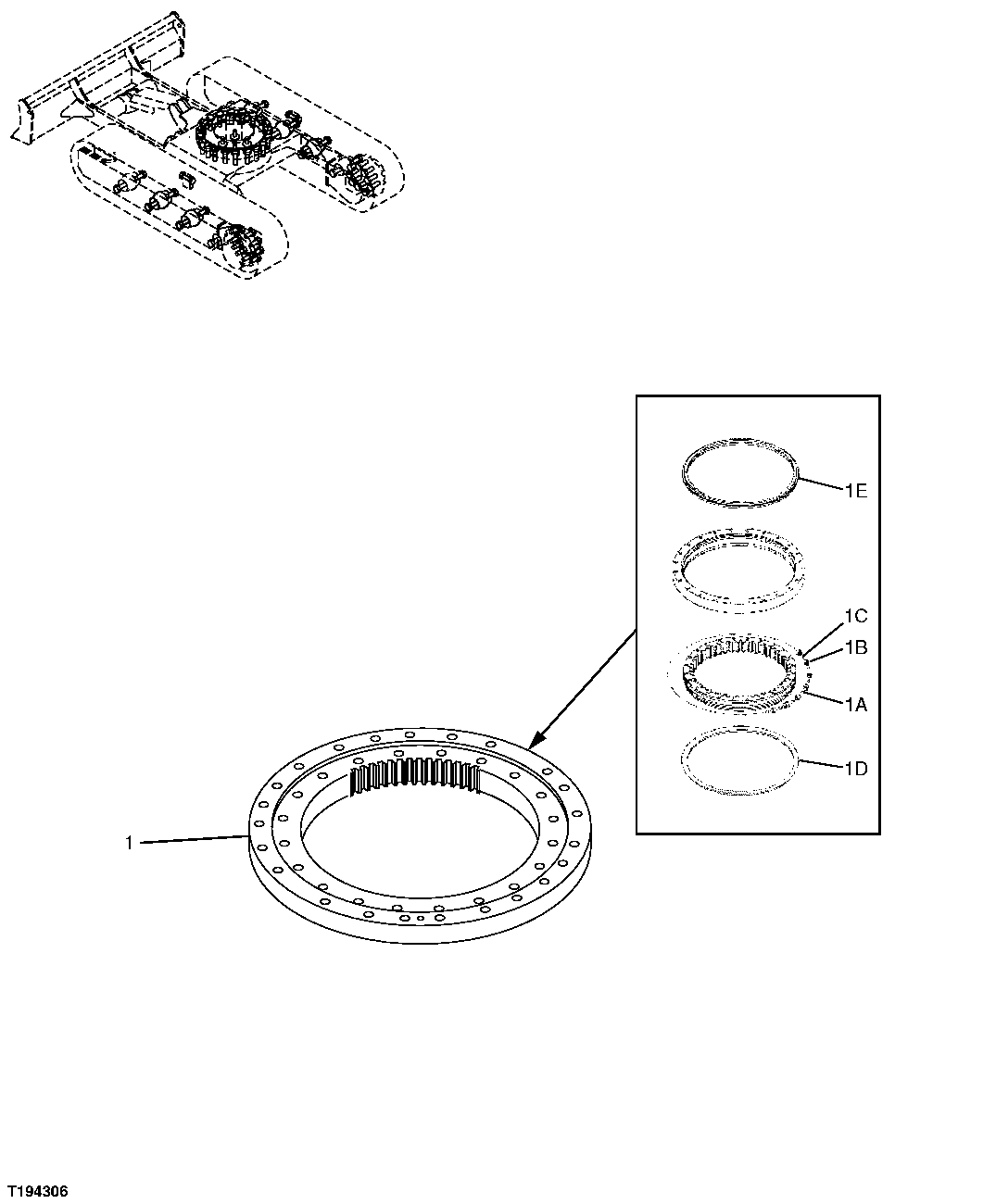 Схема запчастей John Deere 7ZTS - 67 - Swing Bearing 1740 Frame Installation