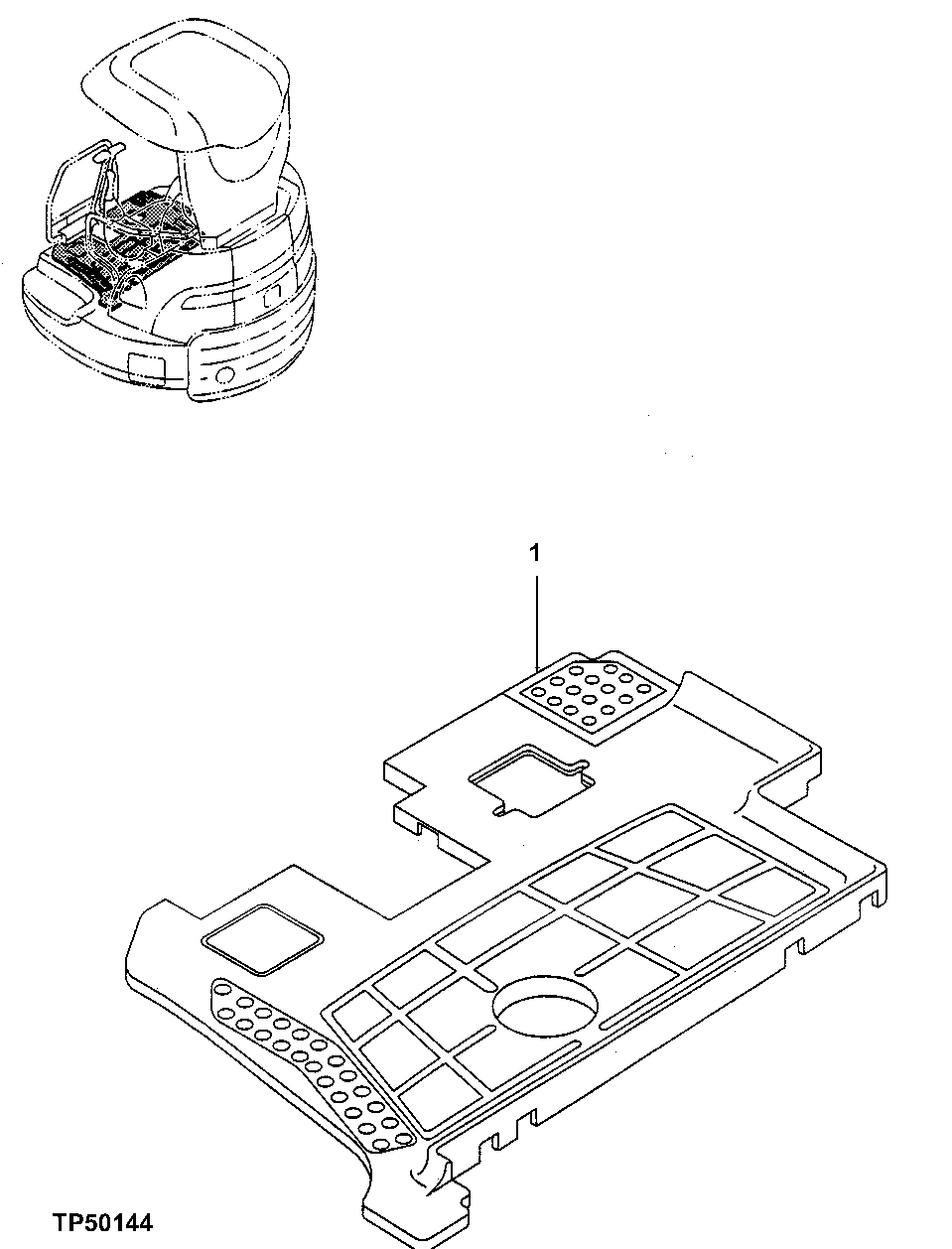 Схема запчастей John Deere 7ZTS - 77 - FLOOR MAT (TOPS) 1810 Operator Enclosure