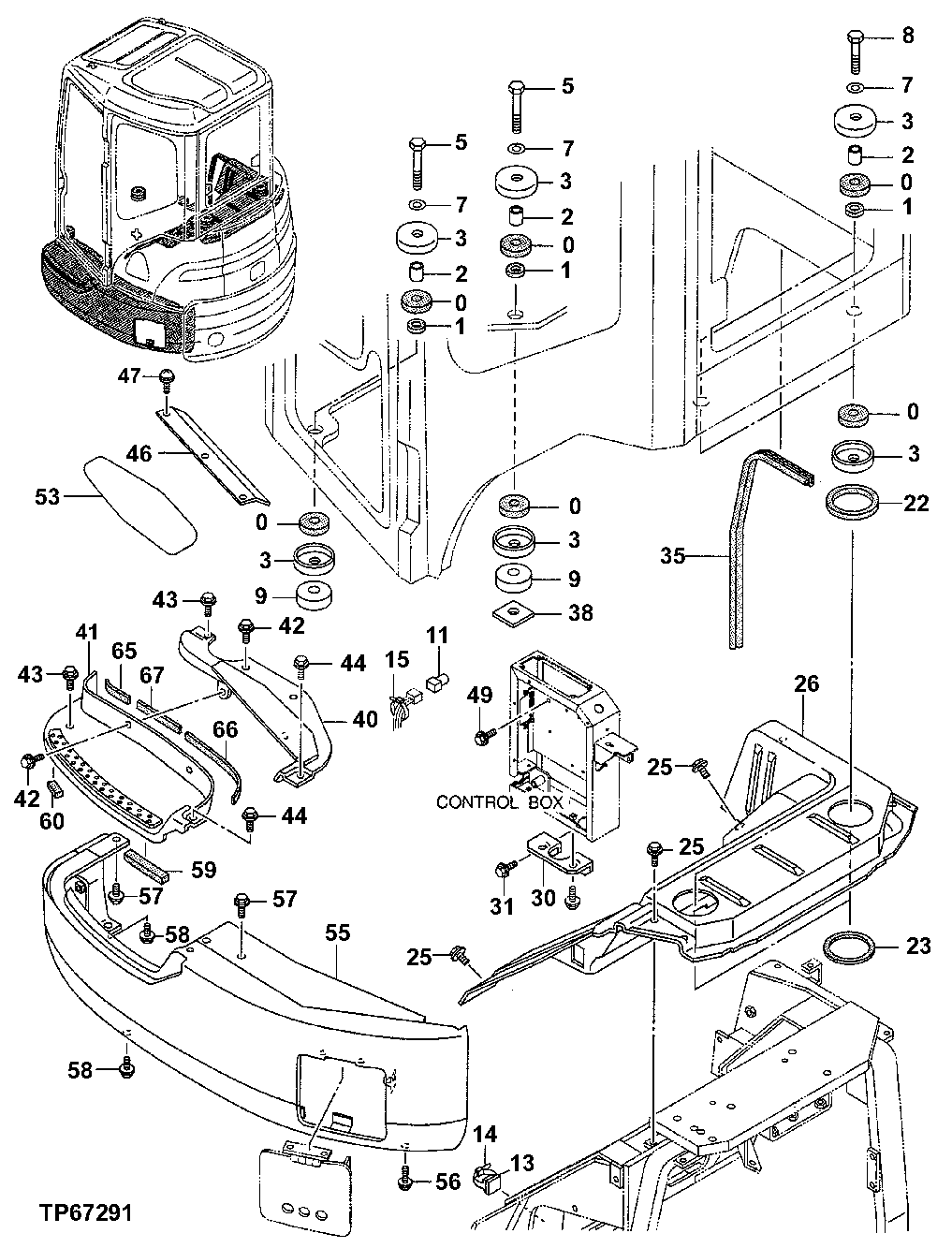 Схема запчастей John Deere 7ZTS - 79 - CAB PARTS 1810 Operator Enclosure