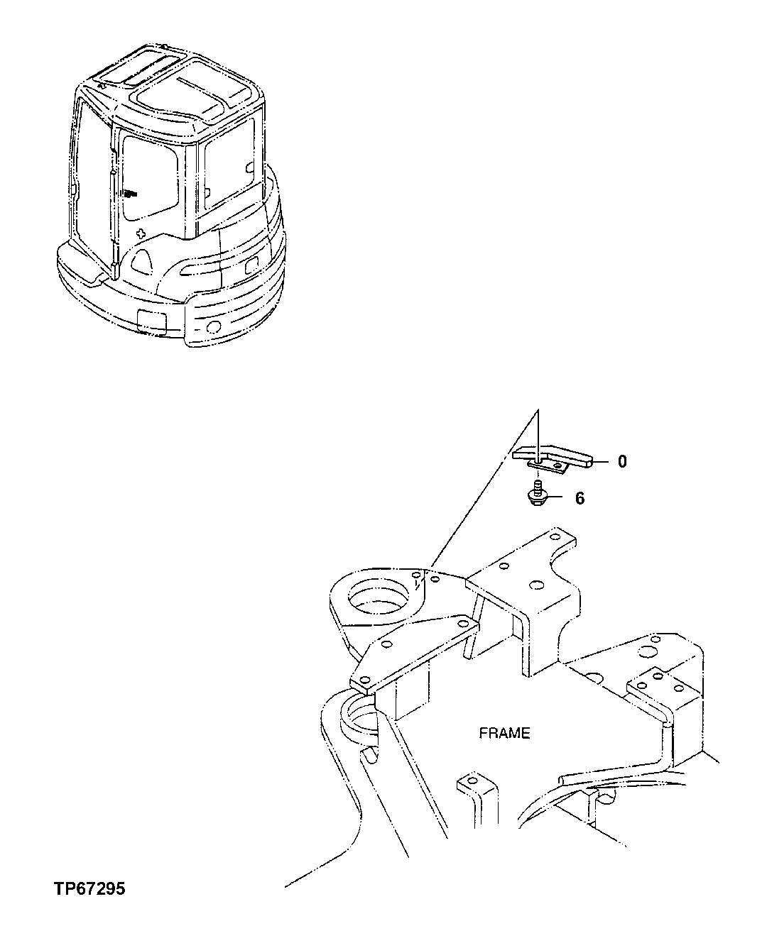 Схема запчастей John Deere 7ZTS - 92 - Stopper 1910 Hood Or Engine Enclosure