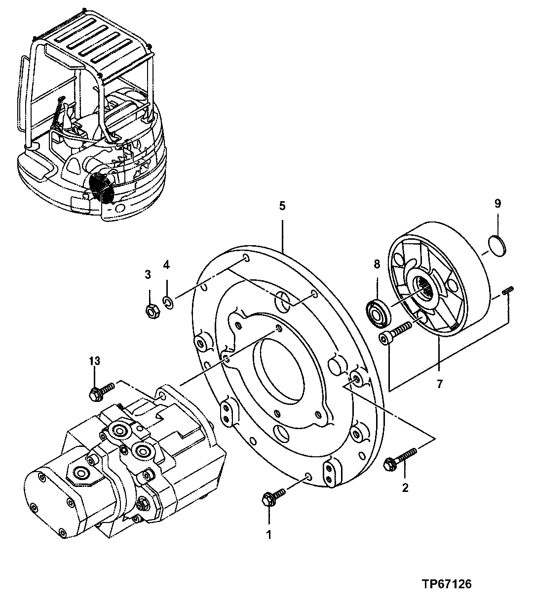 Схема запчастей John Deere 7ZTS - 104 - PUMP SUPPORT 2160 Vehicle Hydraulics