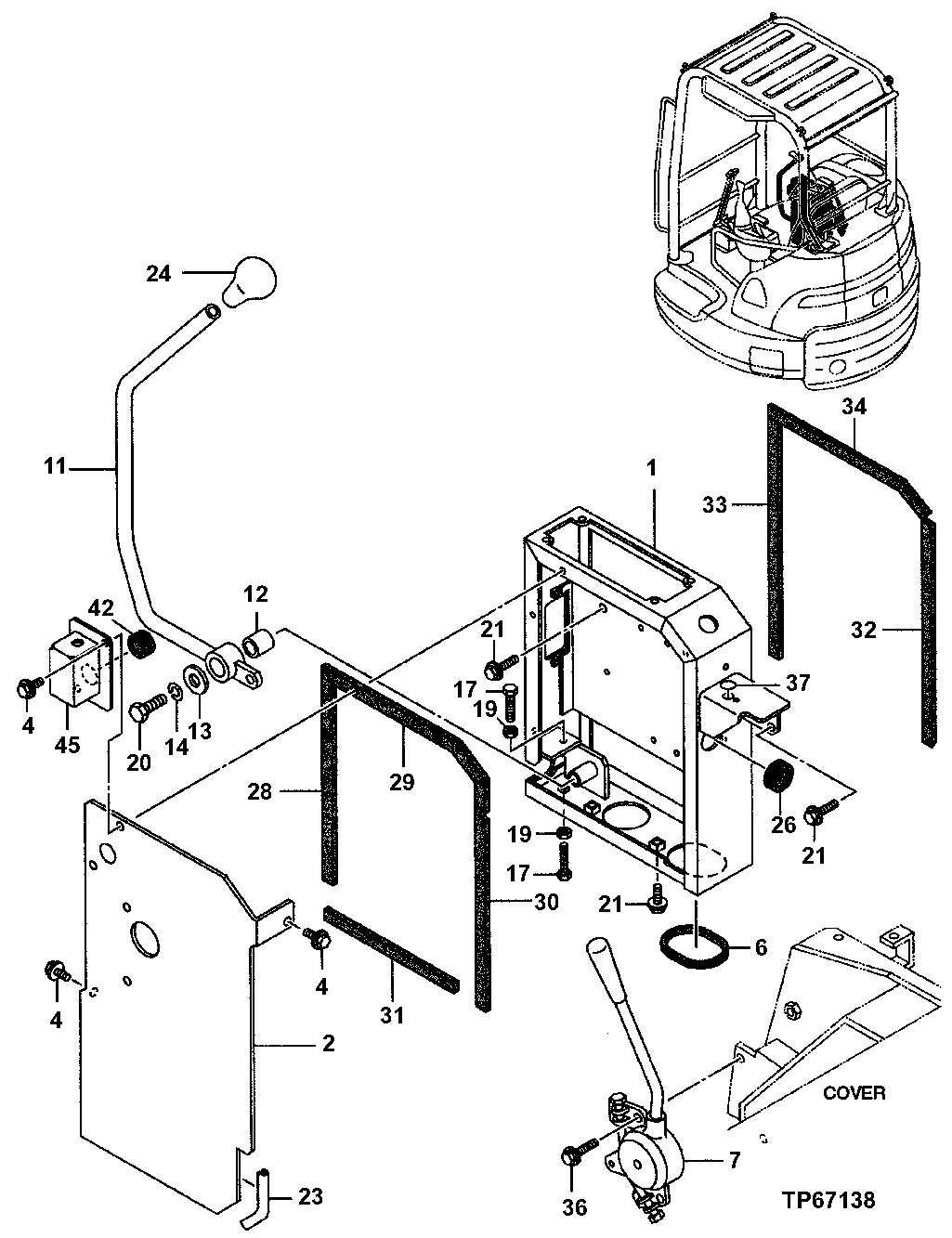 Схема запчастей John Deere 7ZTS - 139 - Control Linkage 3315 Controls Linkage