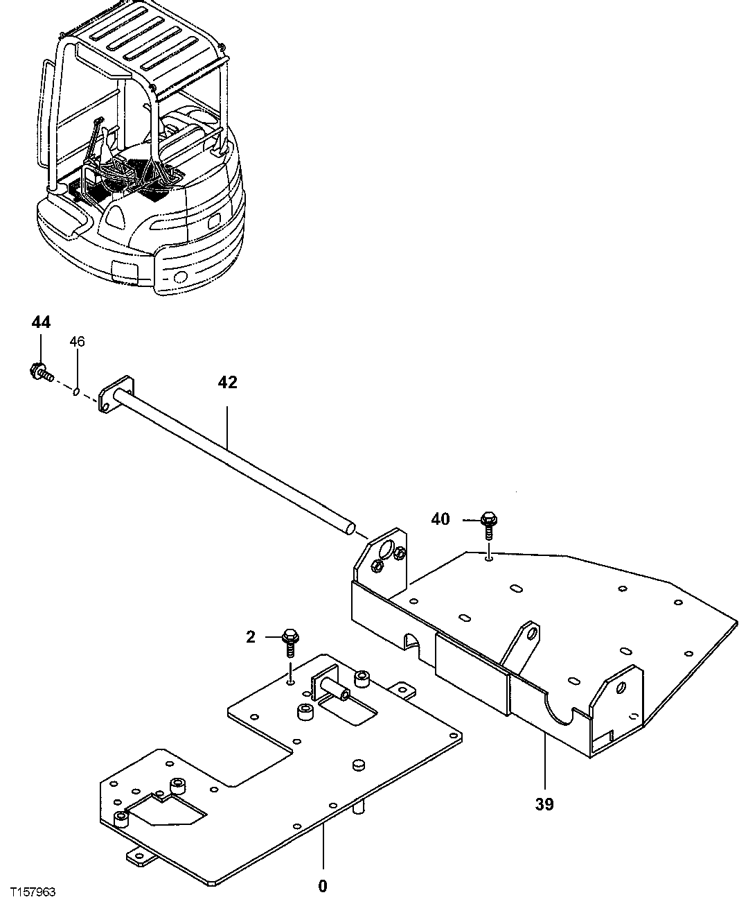 Схема запчастей John Deere 7ZTS - 144 - LEVER LINK SUPPORT 3315 Controls Linkage