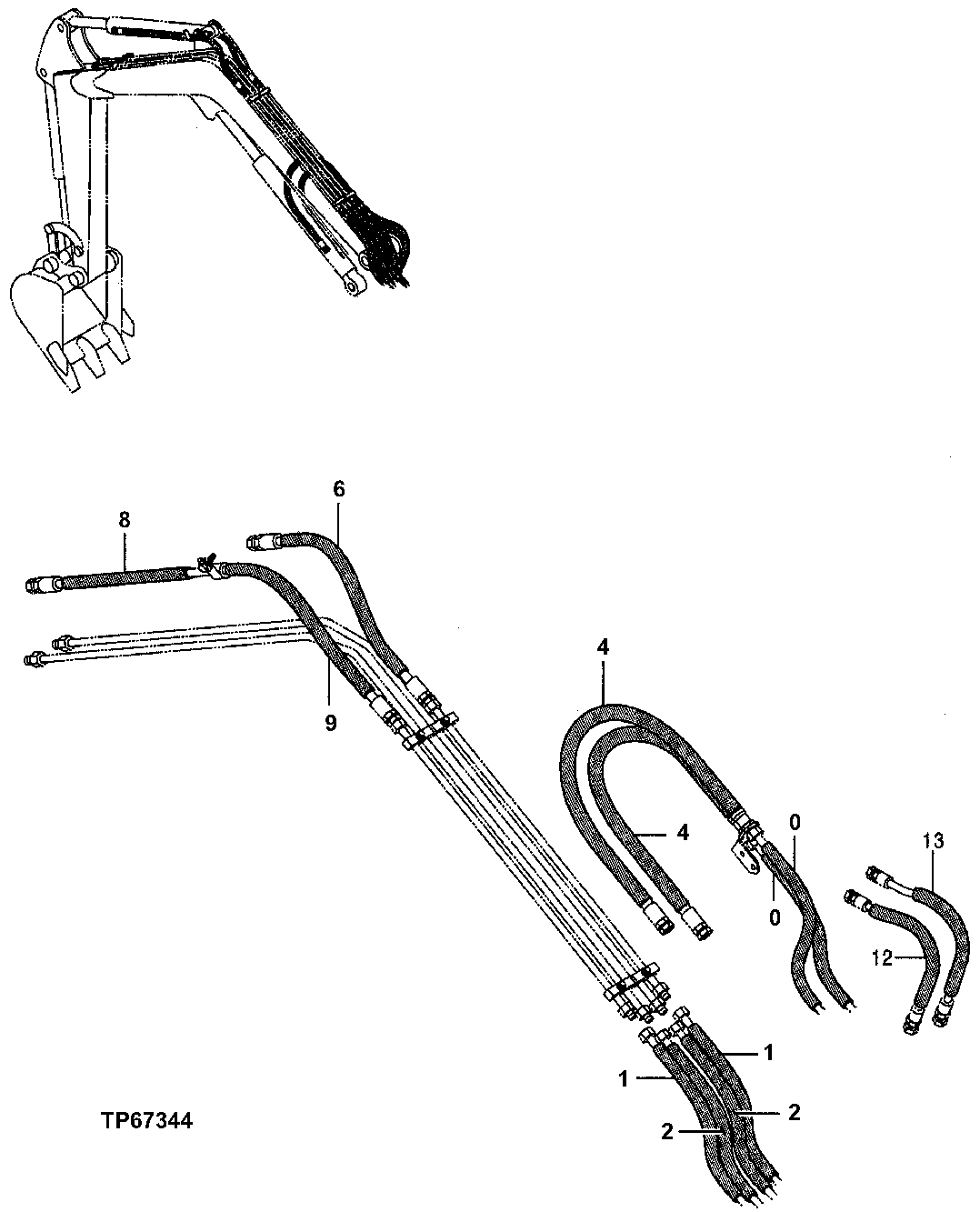 Схема запчастей John Deere 7ZTS - 165 - FRONT PIPING PROTECTOR 3360 HYDRAULIC SYSTEM