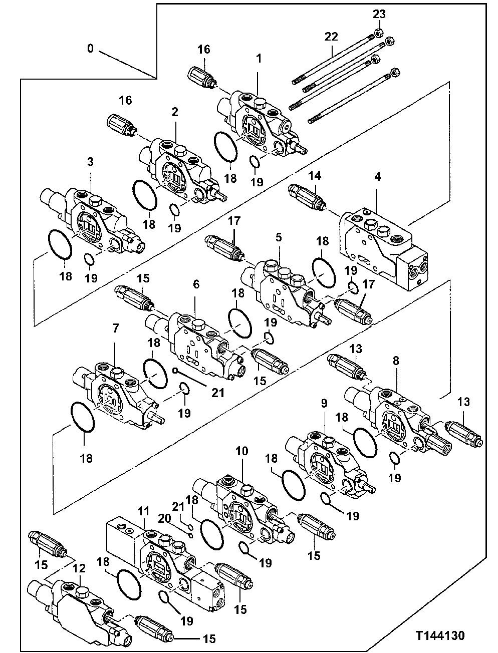 Схема запчастей John Deere 7ZTS - 167 - Control Valve 3360 HYDRAULIC SYSTEM