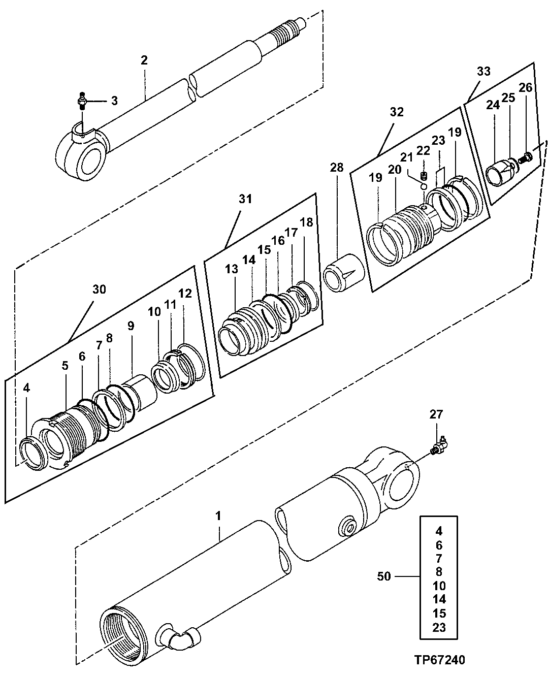 Схема запчастей John Deere 7ZTS - 183 - Arm Cylinder 3360 HYDRAULIC SYSTEM