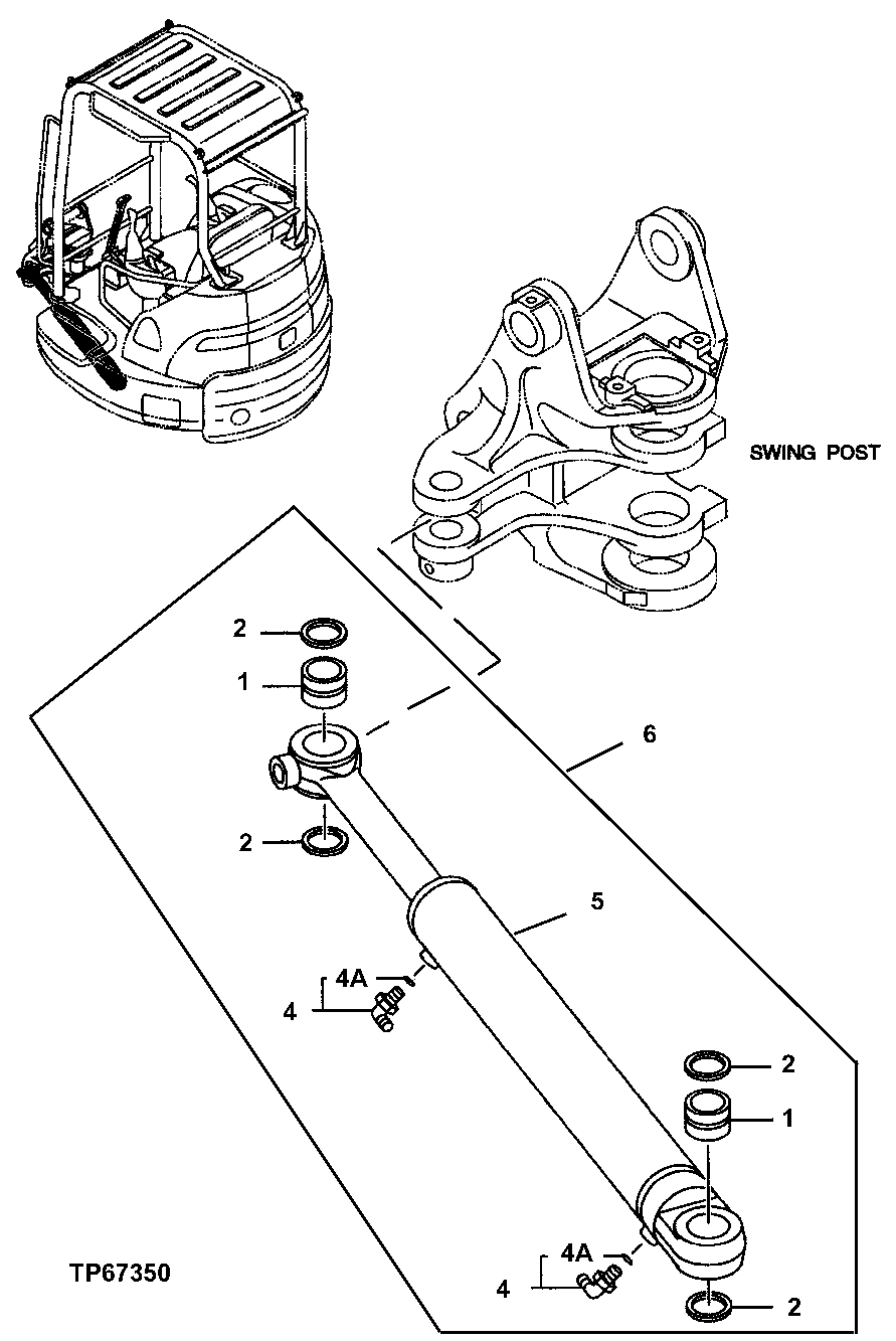 Схема запчастей John Deere 7ZTS - 188 - Swing Cylinder 3360 HYDRAULIC SYSTEM