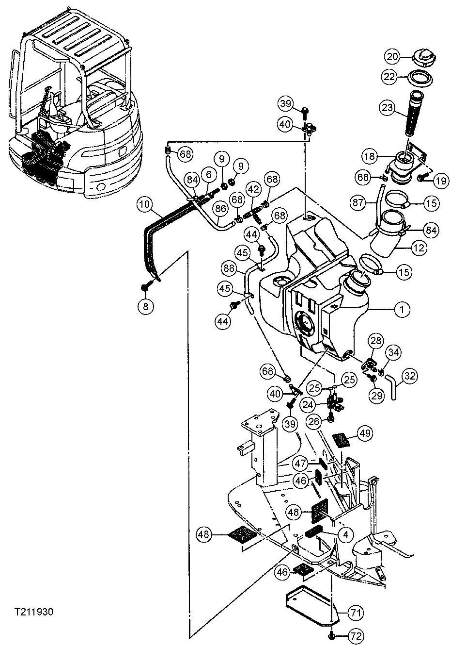 Схема запчастей John Deere 5ZTS - 51 - FUEL TANK 0560 EXTERNAL FUEL SUPPLY SYSTEMS