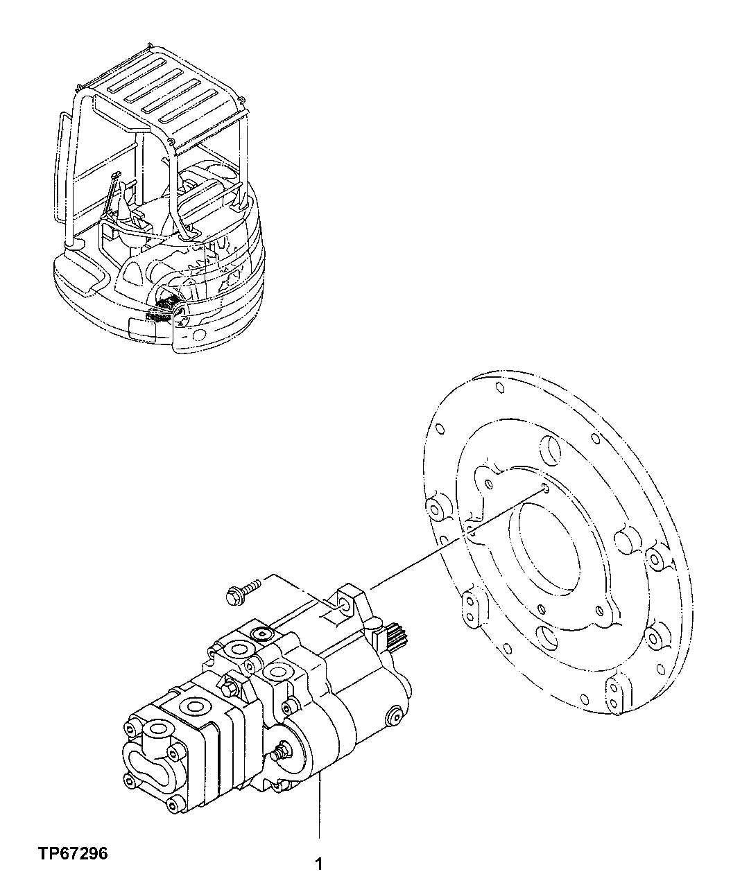 Схема запчастей John Deere 5ZTS - 94 - MAIN HYDRAULIC PUMP 2160 VEHICLE HYDRAULICS