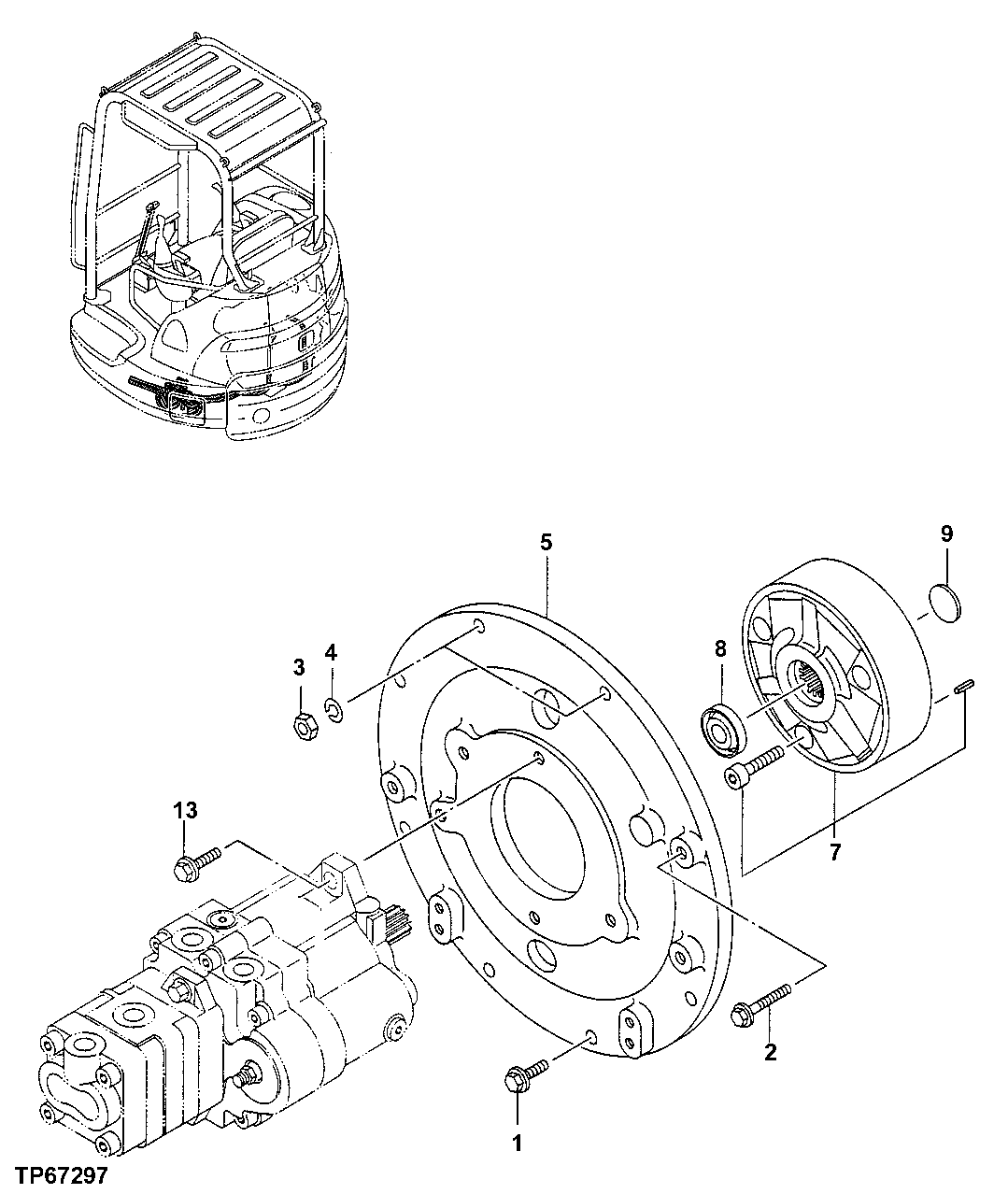 Схема запчастей John Deere 5ZTS - 96 - PUMP SUPPORT 2160 VEHICLE HYDRAULICS