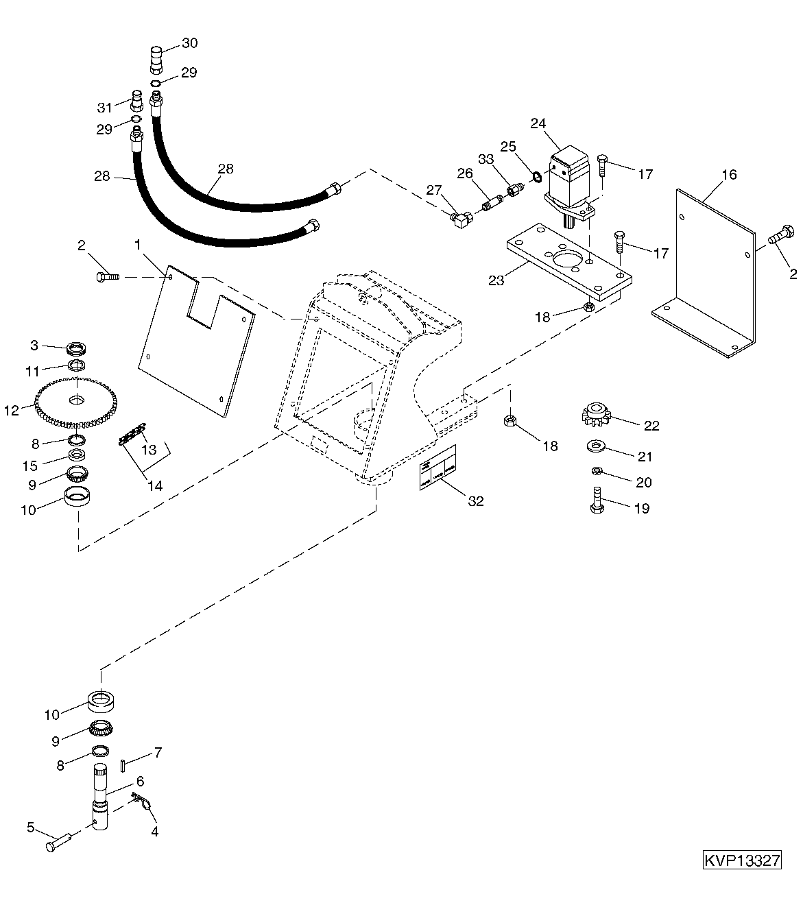 Схема запчастей John Deere 5ZTS - 134 - DRIVE SPROCKET CHAIN 3302 BUCKETS, TEETH, SHANKS AND SIDECUTTERS