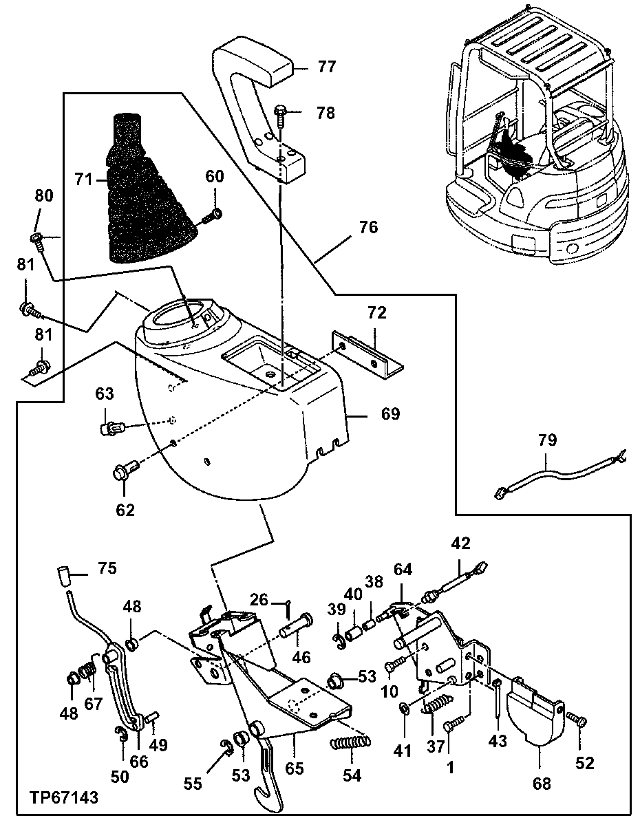 Схема запчастей John Deere 5ZTS - 138 - LEFT CONSOLE AND CONTROL LEVER LINKAGE 3315 CONTROLS LINKAGE