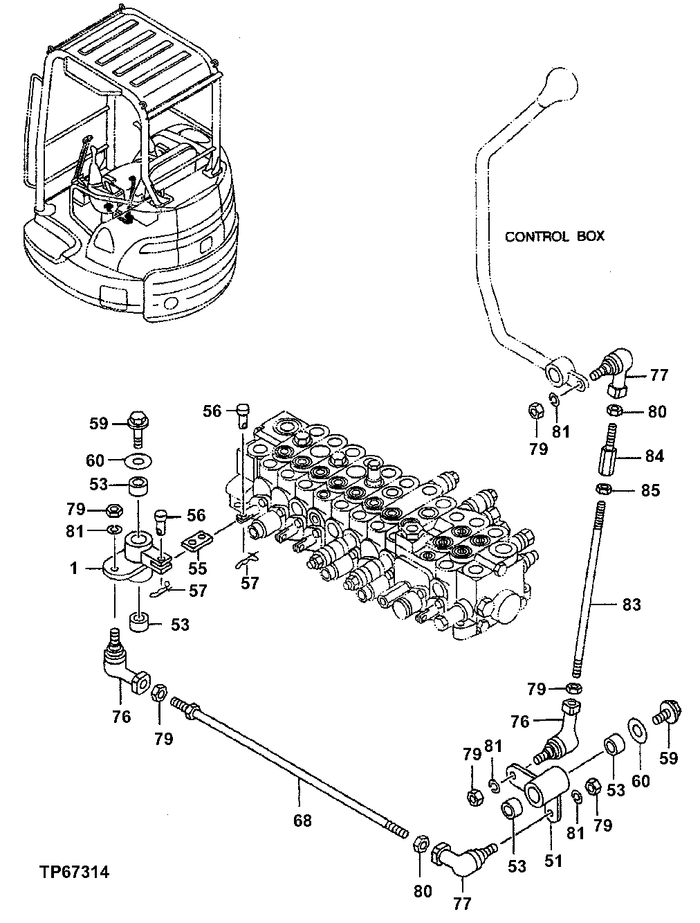 Схема запчастей John Deere 5ZTS - 143 - LEVER LINK (BLADE) 3315 CONTROLS LINKAGE