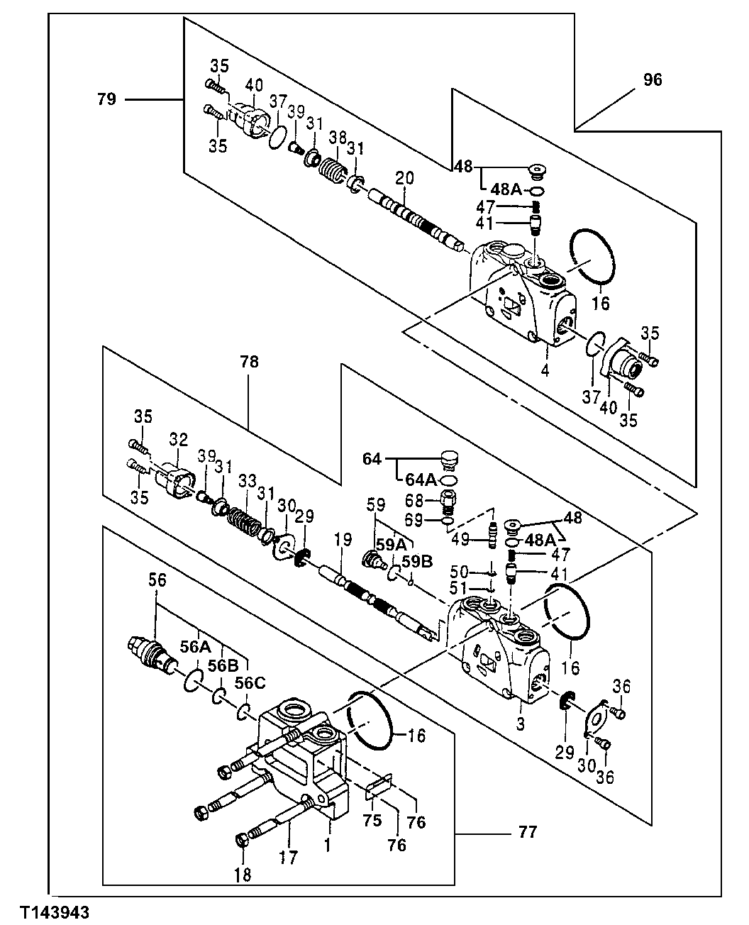 Схема запчастей John Deere 5ZTS - 164 - Control Valve 3360 HYDRAULIC SYSTEM