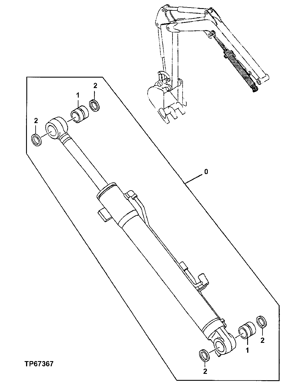 Схема запчастей John Deere 5ZTS - 168 - BOOM CYLINDER 3360 HYDRAULIC SYSTEM