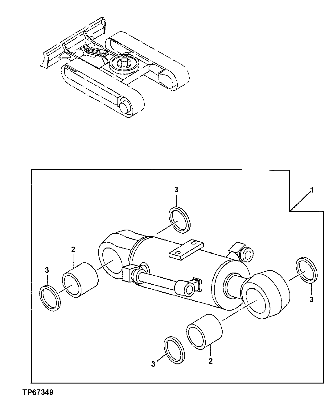 Схема запчастей John Deere 5ZTS - 174 - BLADE CYLINDER 3360 HYDRAULIC SYSTEM