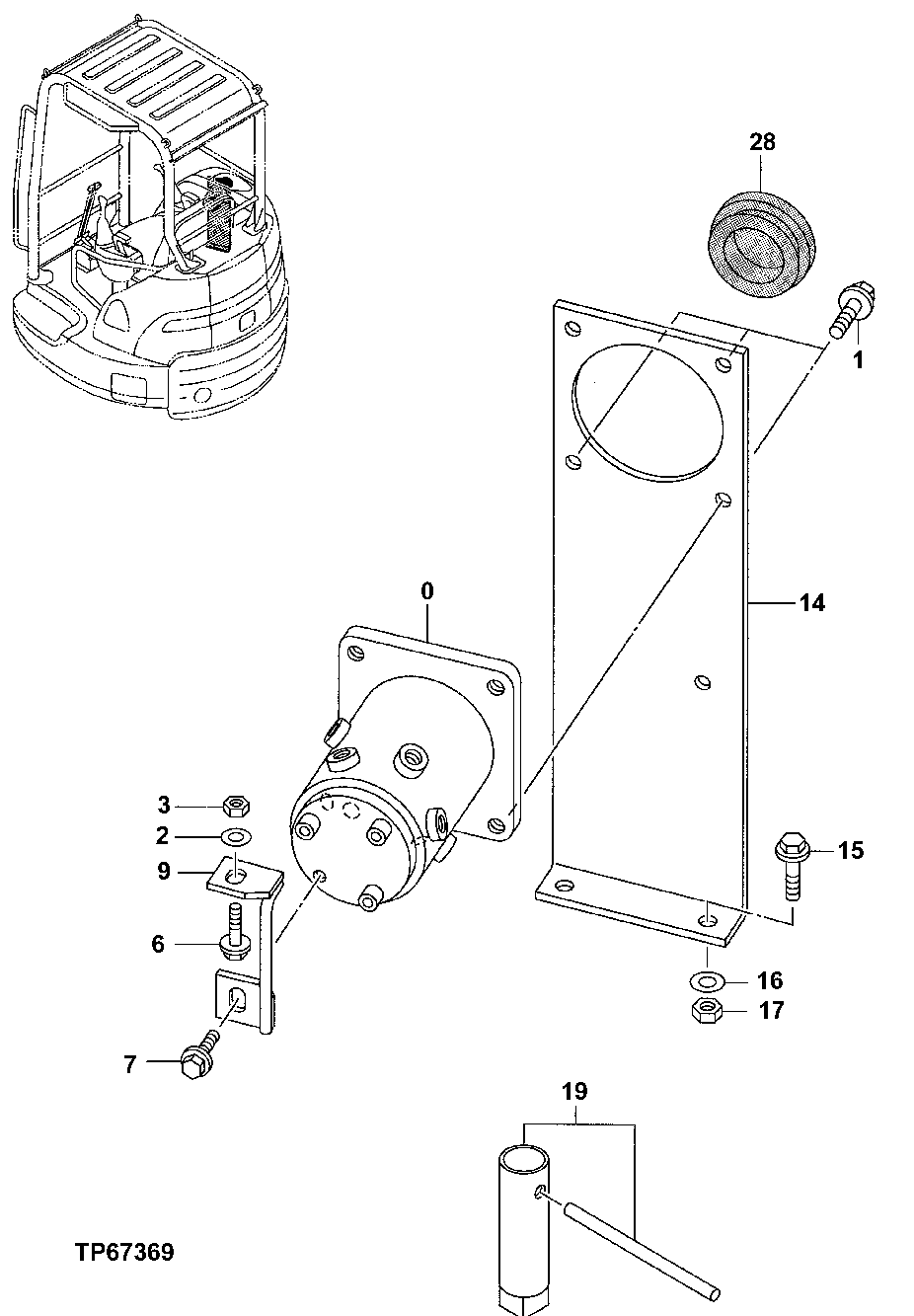 Схема запчастей John Deere 5ZTS - 180 - TWO WAY MULTI-LEVER VALVE 3360 HYDRAULIC SYSTEM