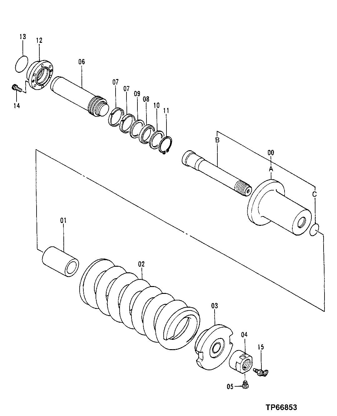 Схема запчастей John Deere 50LC - 6 - Adjuster 0130 Track Systems