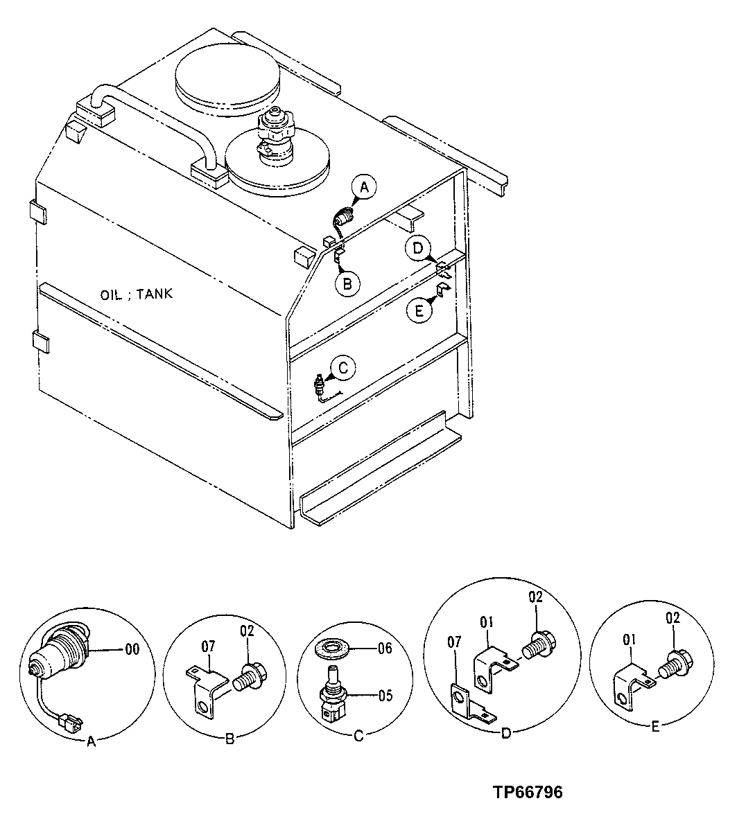 Схема запчастей John Deere 50LC - 37 - Electrical Components 1674 Wiring Harness And Switches