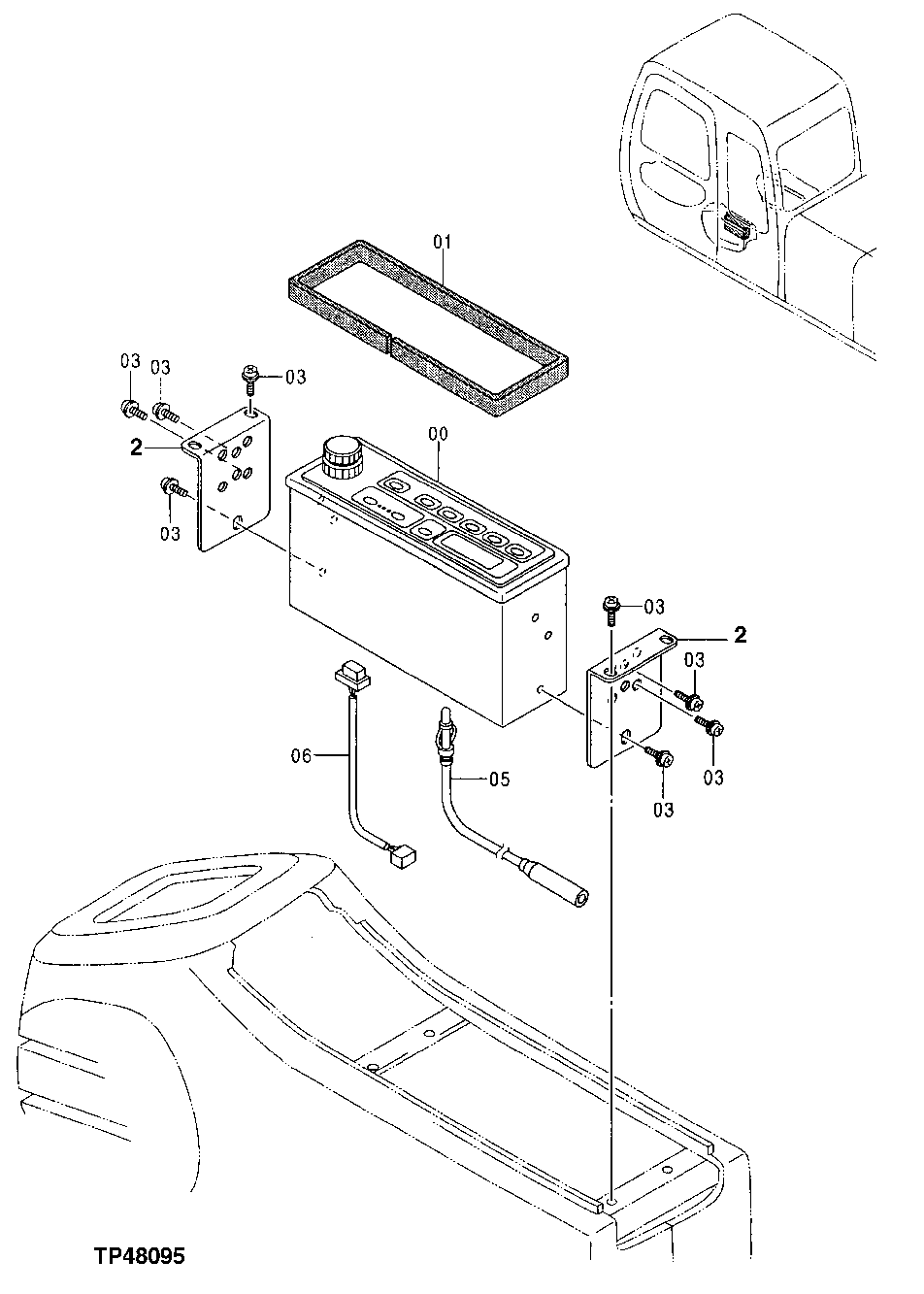 Схема запчастей John Deere 50LC - 71 - Radio 1810 Operator Enclosure