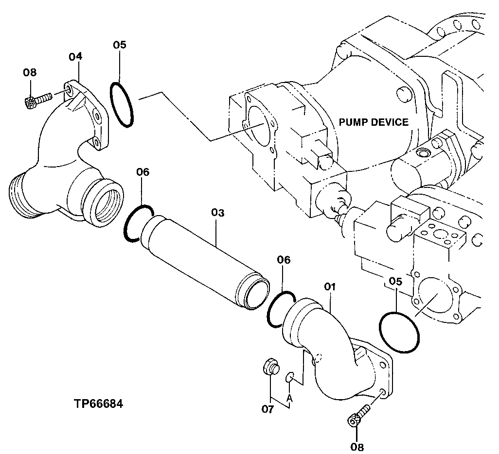 Схема запчастей John Deere 50LC - 106 - Main Hydraulic Pump Manifold 2160 Vehicle Hydraulics