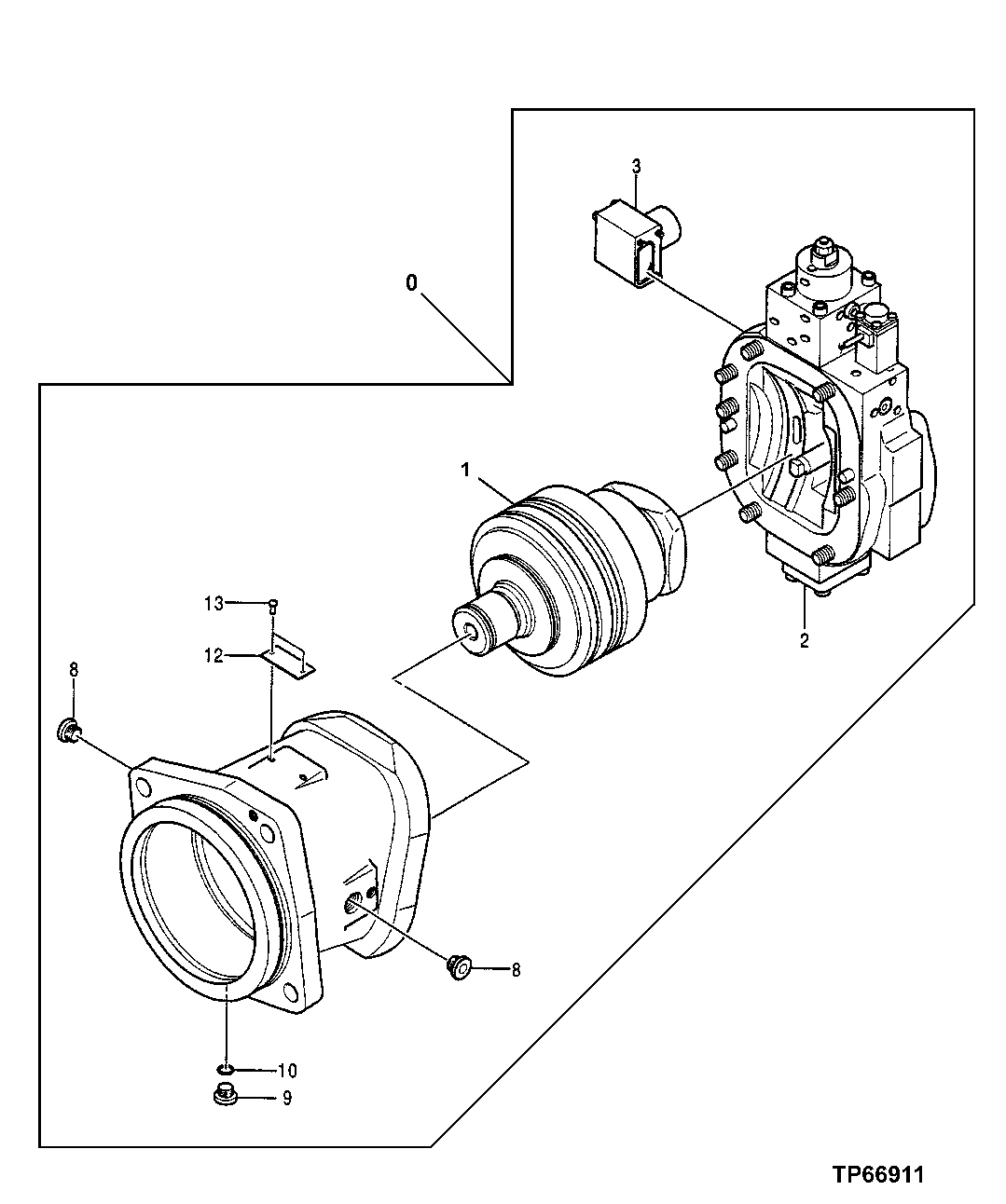 Схема запчастей John Deere 50LC - 110 - Main Hydraulic Pump Components 2160 Vehicle Hydraulics