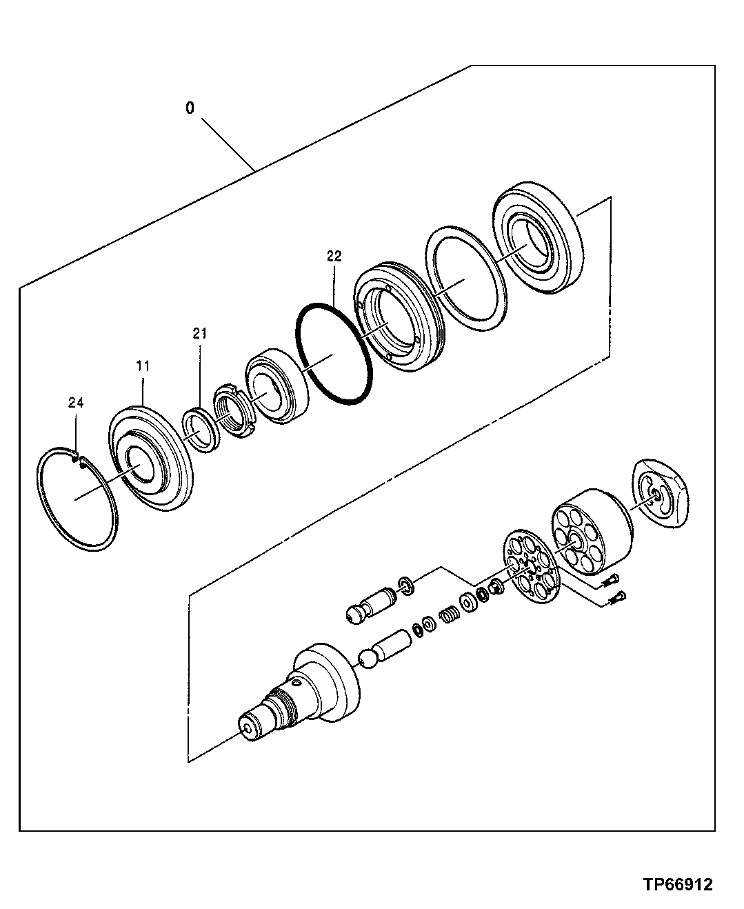 Схема запчастей John Deere 50LC - 111 - Rotary Valve Components 2160 Vehicle Hydraulics